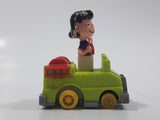 Vintage 1989 Peanuts Gang Pop Mobiles United Features Syndicate Lucy Van Pelt Green Plastic Toy Car Vehicle McDonald's Happy Meals Not Working Missing Rear Tires