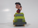 Vintage 1989 Peanuts Gang Pop Mobiles United Features Syndicate Lucy Van Pelt Green Plastic Toy Car Vehicle McDonald's Happy Meals Not Working Missing Rear Tires