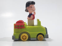 Vintage 1989 Peanuts Gang Pop Mobiles United Features Syndicate Lucy Van Pelt Green Plastic Toy Car Vehicle McDonald's Happy Meals Not Working Missing Rear Tires