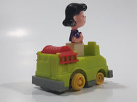 Vintage 1989 Peanuts Gang Pop Mobiles United Features Syndicate Lucy Van Pelt Green Plastic Toy Car Vehicle McDonald's Happy Meals Not Working Missing Rear Tires