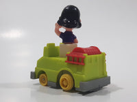 Vintage 1989 Peanuts Gang Pop Mobiles United Features Syndicate Lucy Van Pelt Green Plastic Toy Car Vehicle McDonald's Happy Meals Not Working Missing Rear Tires