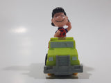 Vintage 1989 Peanuts Gang Pop Mobiles United Features Syndicate Lucy Van Pelt Green Plastic Toy Car Vehicle McDonald's Happy Meals Not Working