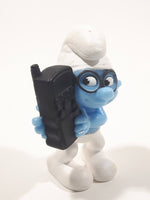 2011 McDonald's Peyo Smurfs Brainy 2 3/4" Tall PVC Toy Figure