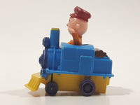 1989 Peanuts Charlie Brown Cartoon Character in Pullback Motorized Friction Toy Train Vehicle McDonald's Happy Meal Not Working Missing Rear Tires