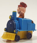 1989 Peanuts Charlie Brown Cartoon Character in Pullback Motorized Friction Toy Train Vehicle McDonald's Happy Meal Not Working Missing Rear Tires