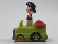 Vintage 1989 Peanuts Gang Pop Mobiles United Features Syndicate Lucy Van Pelt Green Plastic Toy Car Vehicle McDonald's Happy Meals Not Working