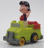 Vintage 1989 Peanuts Gang Pop Mobiles United Features Syndicate Lucy Van Pelt Green Plastic Toy Car Vehicle McDonald's Happy Meals Not Working