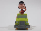 Vintage 1989 Peanuts Gang Pop Mobiles United Features Syndicate Lucy Van Pelt Green Plastic Toy Car Vehicle McDonald's Happy Meals Not Working