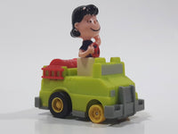 Vintage 1989 Peanuts Gang Pop Mobiles United Features Syndicate Lucy Van Pelt Green Plastic Toy Car Vehicle McDonald's Happy Meals Not Working