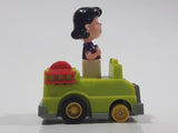 Vintage 1989 Peanuts Gang Pop Mobiles United Features Syndicate Lucy Van Pelt Green Plastic Toy Car Vehicle McDonald's Happy Meals Not Working