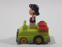 Vintage 1989 Peanuts Gang Pop Mobiles United Features Syndicate Lucy Van Pelt Green Plastic Toy Car Vehicle McDonald's Happy Meals Not Working