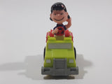 Vintage 1989 Peanuts Gang Pop Mobiles United Features Syndicate Lucy Van Pelt Green Plastic Toy Car Vehicle McDonald's Happy Meals Not Working