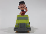 Vintage 1989 Peanuts Gang Pop Mobiles United Features Syndicate Lucy Van Pelt Green Plastic Toy Car Vehicle McDonald's Happy Meals Not Working