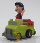 Vintage 1989 Peanuts Gang Pop Mobiles United Features Syndicate Lucy Van Pelt Green Plastic Toy Car Vehicle McDonald's Happy Meals Not Working