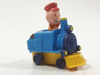 1989 Peanuts Charlie Brown Cartoon Character in Pullback Motorized Friction Toy Train Vehicle McDonald's Happy Meal Not Working Missing Rear Tires