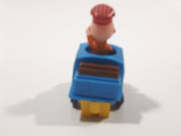 1989 Peanuts Charlie Brown Cartoon Character in Pullback Motorized Friction Toy Train Vehicle McDonald's Happy Meal Not Working Missing Rear Tires