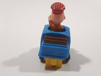 1989 Peanuts Charlie Brown Cartoon Character in Pullback Motorized Friction Toy Train Vehicle McDonald's Happy Meal Not Working Missing Rear Tires