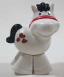 1996 Fisher Price White Cow 3 1/2" Tall Plastic Toy Figure