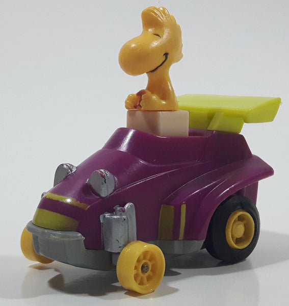 Vintage 1989 Peanuts Gang Pop Mobiles United Features Syndicate Woodstock Bird Character Plastic Toy Car Vehicle McDonald's Happy Meals Not Working