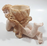 Casa Elite Angle Baby Themed 7" Long Resin Candle Holder Designed By M. Valenti One Small Chip