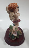 Ave Maria Angel with Harp 6 1/4" Tall Resin Figure on Wood Base