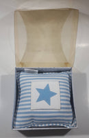 Samaco Trading Blue and White Striped Star 6" x 6" Baby Pillow