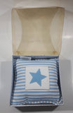 Samaco Trading Blue and White Striped Star 6" x 6" Baby Pillow