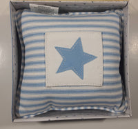 Samaco Trading Blue and White Striped Star 6" x 6" Baby Pillow