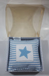 Samaco Trading Blue and White Striped Star 6" x 6" Baby Pillow