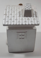Vintage Berger Dragonfly Rhinestone Ceramic House 4" Tall Trinket Box Made in Italy