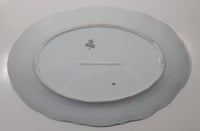 Vintage Walbrzych Silver Trimmed Embossed White Platter China Dish 8 1/2" x 13" Made in Poland