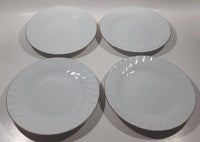 Set of 4 White with Gold Trim 7" Diameter China Side Plate Dishes Made in China