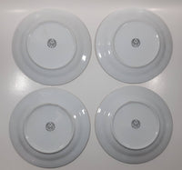 Set of 4 White with Gold Trim 7" Diameter China Side Plate Dishes Made in China