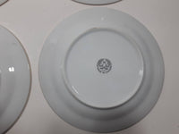 Set of 4 White with Gold Trim 7" Diameter China Side Plate Dishes Made in China