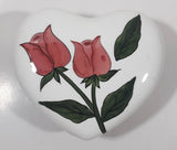 Harry And David Heart Shaped Rose Themed Pink and White Ceramic Trinket Box