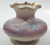 Cherish Porcelain Pink, Purple Swirl Gold Trimmed 3" Tall Vase Handcrafted in Canada