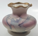 Cherish Porcelain Pink, Purple Swirl Gold Trimmed 3" Tall Vase Handcrafted in Canada