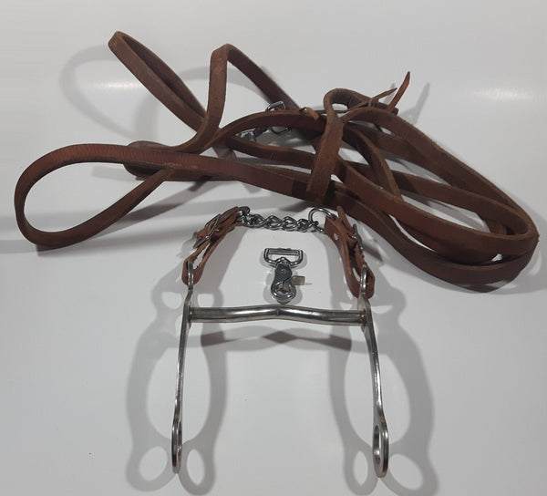 Brown Leather Horse Tack Metal 5 1/2" Wide