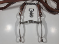 Brown Leather Horse Tack Metal 5 1/2" Wide