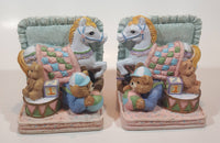 Horse and Teddy Bear Themed 4 3/4" Tall Heavy Resin Bookends