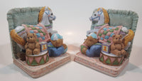 Horse and Teddy Bear Themed 4 3/4" Tall Heavy Resin Bookends