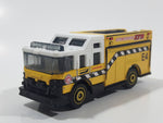 2012 Matchbox MBX Airport Hazard Squad Fire Truck Yellow and White Die Cast Toy Car Vehicle