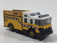 2012 Matchbox MBX Airport Hazard Squad Fire Truck Yellow and White Die Cast Toy Car Vehicle