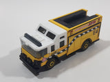 2012 Matchbox MBX Airport Hazard Squad Fire Truck Yellow and White Die Cast Toy Car Vehicle