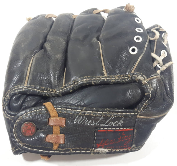 Vintage Spalding Wrist-Lock Pro League Black Baseball Glove Made in Canada 8.5 Inches