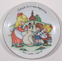 1986 Avon School Is A New Beginning 5" Diameter 22K Gold Rimmed Porcelain Collector Plate Joan Walsh Anglund