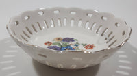 Vintage Occupied Japan Hand Painted Flowers 5" Diameter Perforated Bowl Dish