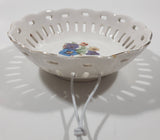 Vintage Occupied Japan Hand Painted Flowers 5" Diameter Perforated Bowl Dish