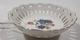 Vintage Occupied Japan Hand Painted Flowers 5" Diameter Perforated Bowl Dish