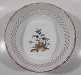 Portugal Hand Made Hand Painted Flowers 7" Diameter Perforated Bowl Dish